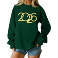 thumbnail image 2 of Women's Fashion Top New Year 2026 Printed Pullover Sweatshirt Holiday Design for Women Casual Celebration Streetwear Top,Green,2XL, 2 of 6