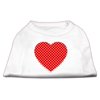 Pet Dog Cat Shirt Screen Printed, "Swiss Dots Red Heart"