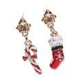 thumbnail image 1 of Christmas Style Dangling Pendants Earrings Creative Design Suitable For Women Assorted Color Stocking Shape 1 Pair, 1 of 5