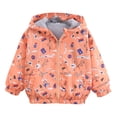 thumbnail image 2 of XQYLOS Dinosaur Graphic Raincoat for Toddler Boys, Cotton Lined Waterproof Jacket with Hood, Easy Zip Lightweight Windbreaker, 2 of 4
