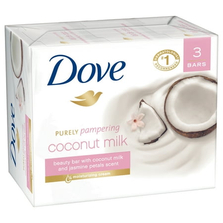 Dove Purely Pampering Coconut Milk Beauty Bar, 3.17 oz, 3 Bar