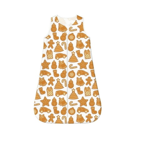 

Honeii Christmas Elements Print Unisex Babies Sleepbag Wearable Blanket Baby Sleeveless Sleeping Bag-Large