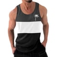 thumbnail image 1 of Tank Top for Men, Men Casual Fashion Patchwork Print Pullover Round Neck Sports Tank Tops, 1 of 3