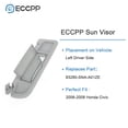 thumbnail image 5 of ECCPP 83280-SNA-A01ZE Gray Sun Visor Left Driver Side fit for 2006-2009 for Honda Civic Automobile Windshield Visor without Sunroof, 5 of 6