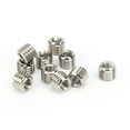 thumbnail image 1 of 10-Pack Stainless Steel Thread Repair Nuts, 303 Stainless Steel Fasteners for Threaded Hole Restoration, M6 x 1.0mm Female & M10 x 1.5mm Male Threads, 8mm Length, Slotted Design, Ideal for Aviation,, 1 of 6