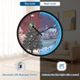 thumbnail image 5 of Voice Activated Clock with Glow Light 12 Inch Large Silent Wall Clock Battery Operated for Home Decor Pink Christmas Trees and Houses, 5 of 8
