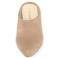 thumbnail image 6 of BLISSFUL STEP Women's Slides Block High Heels Slip on Pointed Toe Slide Mules Khaki 8, 6 of 8