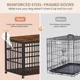 thumbnail image 3 of ZephyPaws Heavy Duty Dog Kennel Indoor,Modern Wooden Dog Crate – Stylish Furniture-Style Indoor Kennel & End Table for Small to Medium Dogs, Secure Enclosed Pet Cage with Sliding Door, Dark Brown, 3 of 7