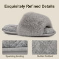 thumbnail image 5 of LongBay Women's Fuzzy Faux Fur Memory Foam Cozy Flat Spa Slide Slippers Comfy Open Toe Slip On House Shoes Sandals, 5 of 7