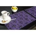 thumbnail image 2 of Placemats for Dining Table Set of 4, Halloween Haunted Mansion Design Table Mats Stain Resistant Heat Insulation Non-Slip Washable Table Decoration for Kitchen, Purple Black, 2 of 5