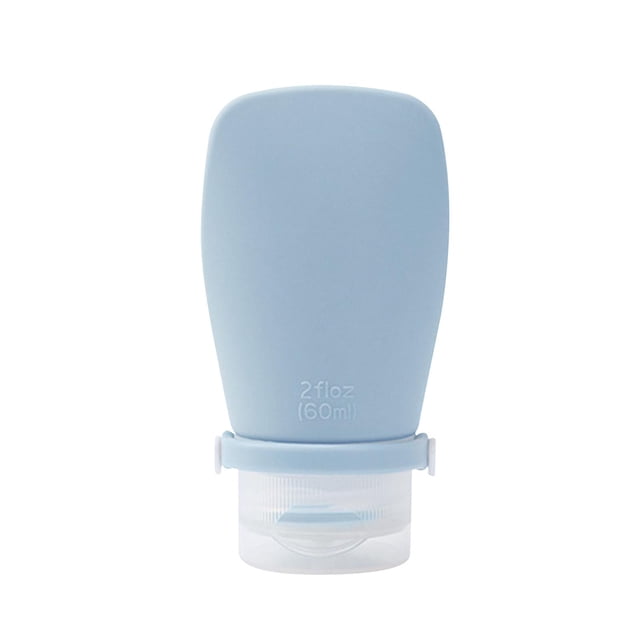 Botella de viaje de silicona, regalos portátiles, tapa de bloqueo para champú, acondicionador, loción gris azul
