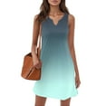 thumbnail image 5 of Women's Tank Nightgown V Neck Sleepshirts Soft Sleeveless Chemise Nightdress Blue L, 5 of 7