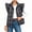 Black, variant on Womens Plaid Puffer Vests Ruffle Sleeveless Lightweight Quilted Vest Fall Winter Padded Gilets Coats