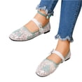 thumbnail image 2 of HTHLVMD Pearl‑Decor Mary Jane Footwear, Wedding Shoes, Elegant Shoes, Mesh Embroidered Flats for Women Leopard Mary Jane Flats Ballet Shoes Round Toe Slip On Ballerina Floral Shoes, Mint Green 7, 2 of 3