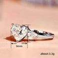 thumbnail image 4 of Zirconium Water Drop Heart-Shaped Ring: Elegant Copper Ring with Inlaid Zircon for Women, Symbolizing Love and Exquisite Temperament, 4 of 5