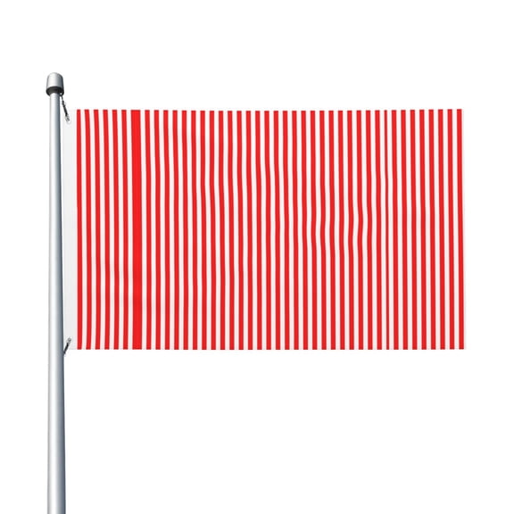 Red White Vertical Stripe Pattern Flag Double Sided Printed 3x5 Ft Flag Banner Suitable For Yard Outdoor Party Decorative