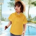 thumbnail image 2 of Grblisyd Boys Polo Shirts Size 8 Boys Pique Polo Shirts for Toddler Short Sleeve Stripe Plain 1-9 Years Yellow 12-13 Years, 2 of 5