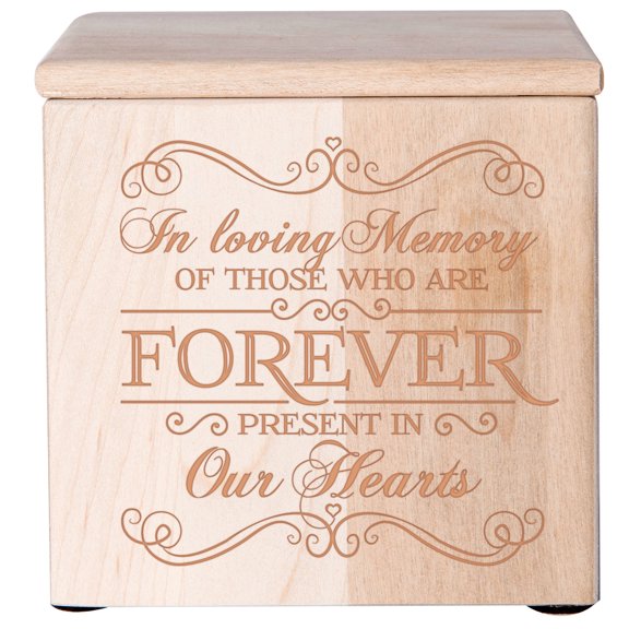 Engraved Cremation Urn - In Loving Memory - Holds SMALL Portion of Ashes (Maple)