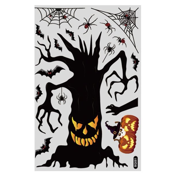 Pegatinas de ventana de Halloween Horror Zombie esqueleto calabaza murciélago se aferra calcomanías de Pvc pegatina impermeable fiesta