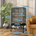 thumbnail image 3 of PawHut Bird Cage with Rolling Stand, Toys, for Budgies Canaries Black, 3 of 10