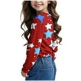 thumbnail image 4 of Maean Boys Girls Shirts Star Printed Long Sleeve Crewneck Tshirts Casual Loose Tee Blouse for 3-14 Years, 4 of 7