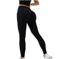 thumbnail image 2 of LEBONYARD Women's Plus Size Solid High Waist Full Length Leggings,Trousers for Women Plus Size,Women's Seamless Hip Lift Fitness Running High-waisted Yoga Pants Black M, 2 of 4