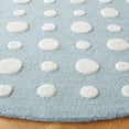 thumbnail image 3 of SAFAVIEH Kids Neutral Polka Dots Area Rug, Blue/Ivory, 5' x 5' Round, 3 of 8