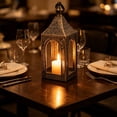 thumbnail image 5 of Steadline Hollow Cutout Metal Candle Lantern,Vintage Moroccan Style Wind Light With Hanging Loop,Pattern Casting Decor For Patio Wedding Boho Living Space Mantel And Ambient Scene Arrangement, 5 of 7