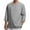 Gray, variant on Aofany Men's Long-sleeved V-neck Cotton Tops Loose Casual T-Shirt Pure Color Multi-size Blouse