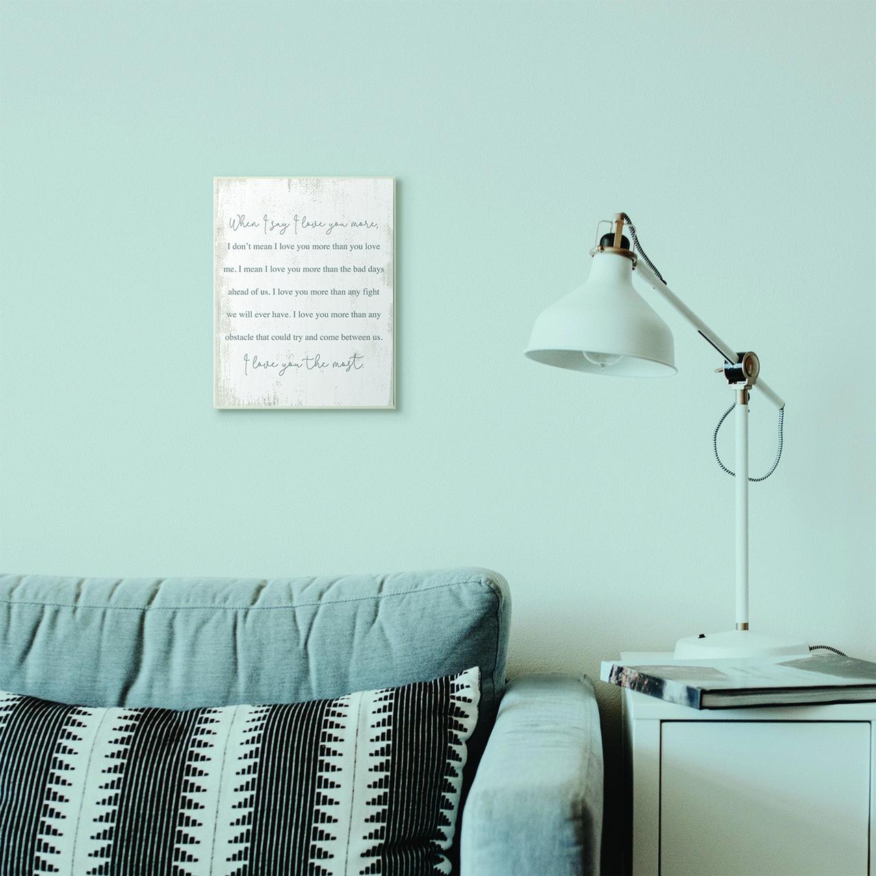 Stupell Industries Love You The Most Family Home Textured Word Design Wall Plaque by Daphne Polselli