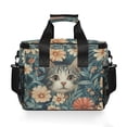 thumbnail image 7 of FORMRS Insulated Cooler Bag 24 Cans Capacity Soft Leakproof Lunch Box with Side Pockets, Flowers Cat, 7 of 7