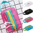 thumbnail image 3 of Mini Transparent Portable Cosmetic Bag Cosmetic Organizer Bags Zipper Bag Lipstick Bags PINK 1, 3 of 8