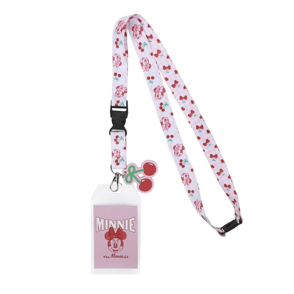 Minnie Mouse Classic 22-inch Lanyard with Clear ID Sleeve and Rubber Charm