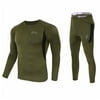 EZGO Thermal Underwear Sets Unisex Winter Long Johns Sweat Fleece Green XL