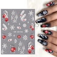 thumbnail image 3 of 5D Red Christmas Nail Stickers Glitter Embossed Snowflake Gloves Feather Bulb Bells Winter Xmas DIY Engraved Manicure Decoration, 3 of 4
