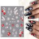 thumbnail image 3 of 5D Red Christmas Nail Stickers Glitter Embossed Snowflake Gloves Feather Bulb Bells Winter Xmas DIY Engraved Manicure Decoration, 3 of 4