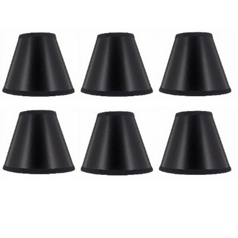 Set of Six Black with Gold newest Lining Chandelier Lamp Shades