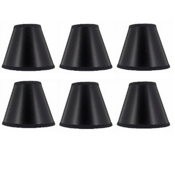 Set of Six Black with Gold Lining Chandelier Lamp Shades