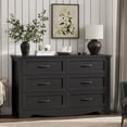 thumbnail image 4 of FANRAL 6 Drawers Dresser for Bedroom,Modern Wooden Chest of Drawers,Storage Organizer Dresser for Closet,Black Dresser, 4 of 8