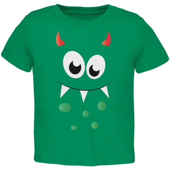 Monster Face Kelly Green Toddler T-Shirt - 3T