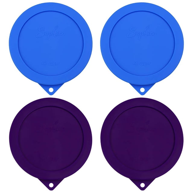 Tapa de almacenamiento de silicona para plato redondo de vidrio de 4 tazas