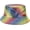 Rainbow, variant on Metallic Bucket Hat PU Leather Trendy Fisherman Hats Unisex Reversible Packable Sun Cap