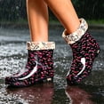 thumbnail image 7 of Mid-Calf Water Shoes for Women Round Toe Slip-on Waterproof PVC Lined Rain Boots for Outdoor Daily Walks, 7 of 7