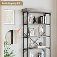 thumbnail image 4 of Jojoka Industrial Bookshelf Wood Bookcase 6 Tier Storage Open Rack Shelf Metal Frame Rustic Tall Standing Bookshelves Large Vintage Display Rack for Bedroom,Living Room and Home Office,Grey, 4 of 8