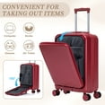 thumbnail image 2 of imerelez 2 Piece Luggage Set:14"/20" ABS Spinner Wheel Luggage, with Combination Lock and Front Opening Design, 14" Cosmetic Case (Red), 2 of 8