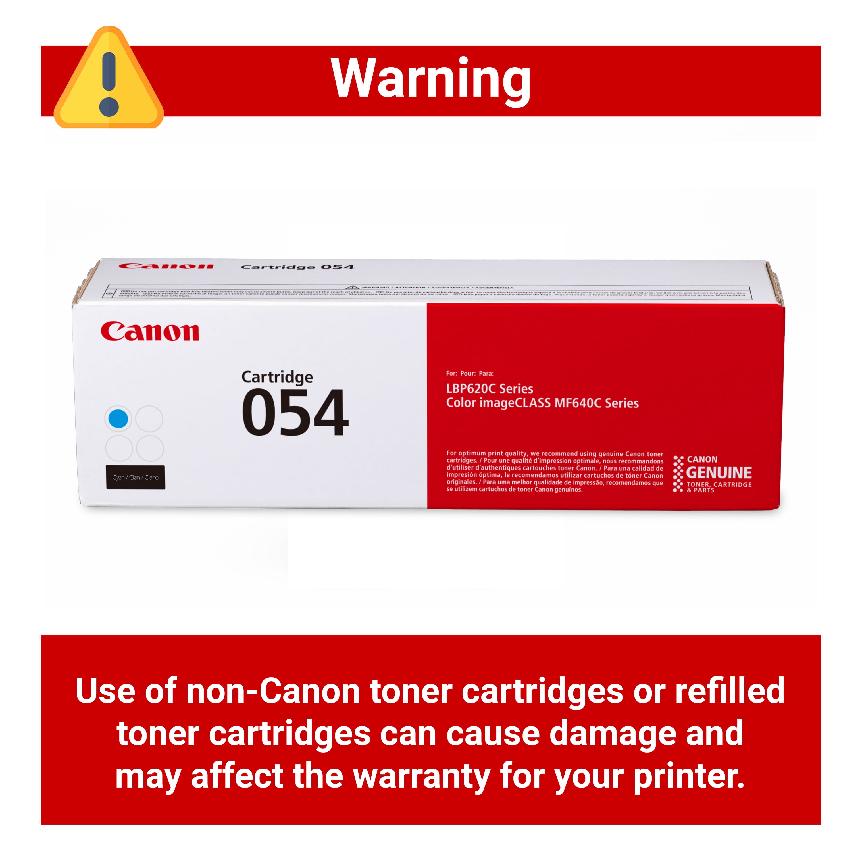 Genuine Canon Toner 054 Cyan, Standard - Yields Up To 1,200 Pages