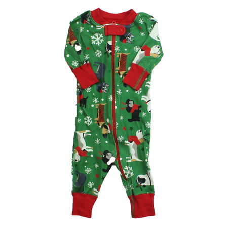 

Pre-owned Hanna Andersson Unisex Green | Red | Dogs 1-piece Non-footed Pajamas size: 0-3 Months
