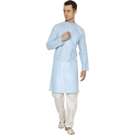 

Royal Kurta Men s Cotton Linen Kurta Pyjama (42 Firozi)
