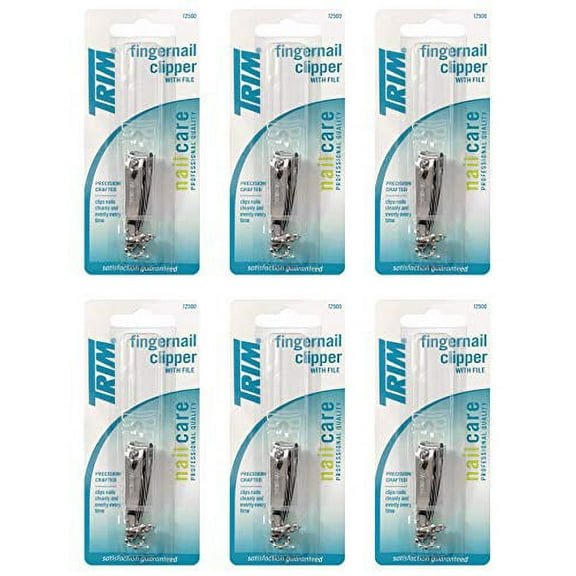 Trim Nailcare Fingernail Steel Clipper with File, Item Number 12500 (Pack of 6)