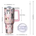 thumbnail image 2 of OBREWU French Bulldog Dog Pattern with Flowers Tumbler with Handle and Lid,French Bulldog Dog Pattern with Flowers 40oz Double Wall Vacuum Insulated Tumbler,Cups Gift for Women and Men, 2 of 7